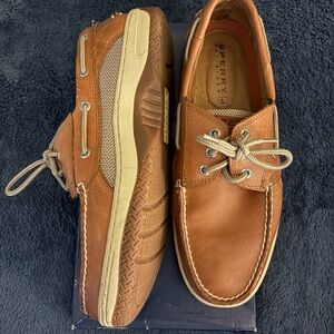 Sperry Billfish Men's Dark Tan Leather Boat Shoes size 11